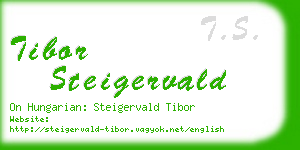 tibor steigervald business card